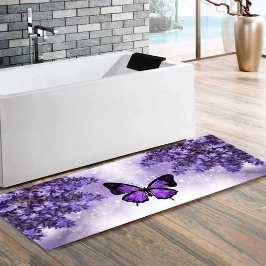 Butterfly Kitchen Floor Mat Home Entrance Doormat Decoration Carpet for Living Room Corridor Long Rugs Non-slip Bedroom Mat