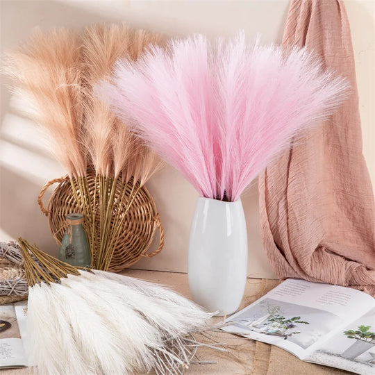 Willa 10pcs Silk Pampas Grass Decor Artificial Flowers Bouquet