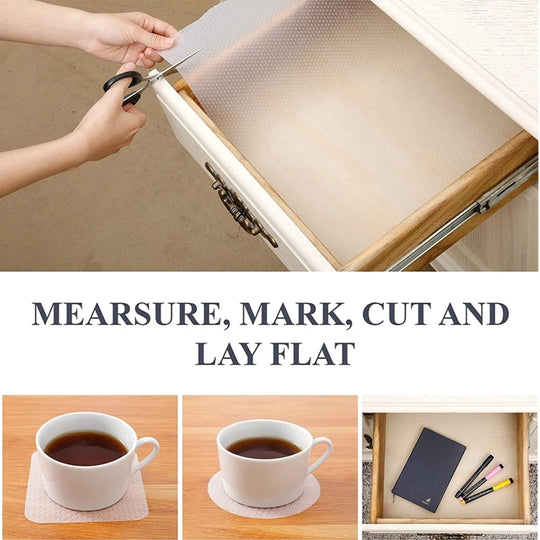 Shelf Liners Transparent Non-Slip Waterproof EVA Cupboard Cabinet Pad Drawer Table Mat Anti-Fouling Anti-Moisture for Kitchen