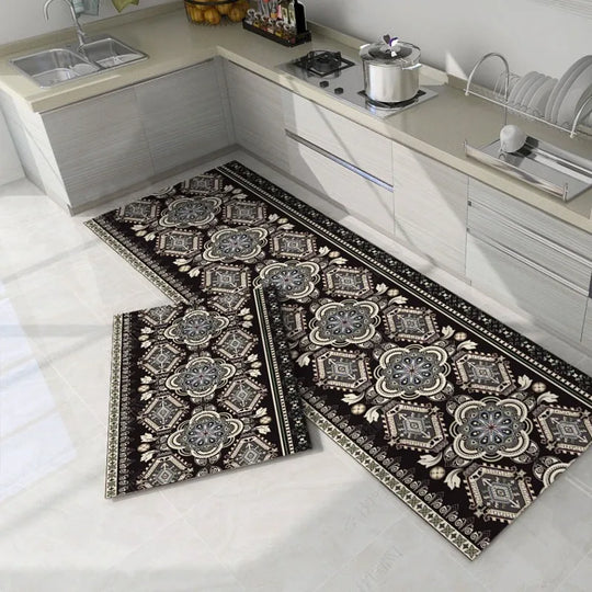 Leilany Moroccan Wipeable No-wash Kitchen Floor Mats