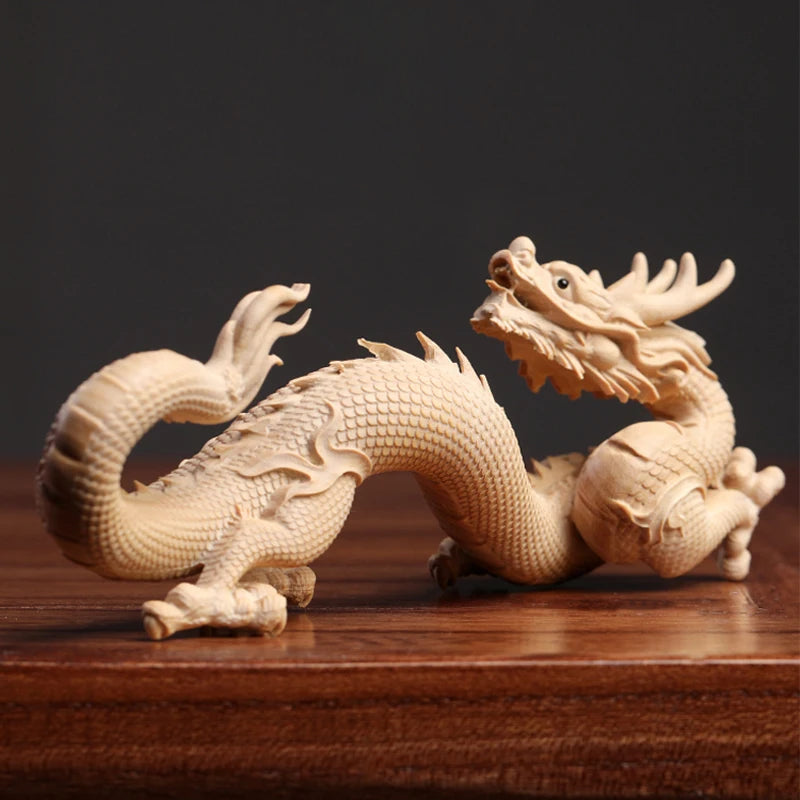 Grace's Boxwood Zodiac Dragon Wood Sculpture Decorations - Specifications