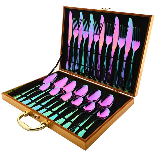 Nayeli Rainbow Stainless Steel Tableware Set (24pcs)