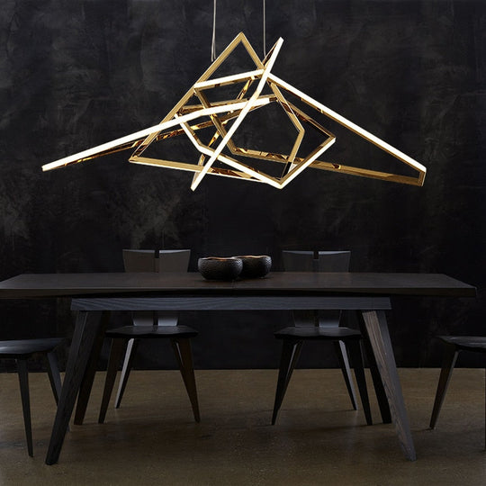 Modern Geometric Gold Led Light Chandelier Chandeliers