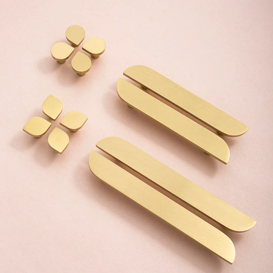 Brass Furniture Handles Door Knobs Cabinet Kitchen Cupboard Closet Wardrobe Drawer Pulls Home Decor