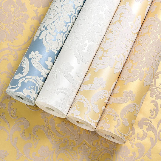 Lily's White Yellow 3D Embossed Flower Mural Wallpaper