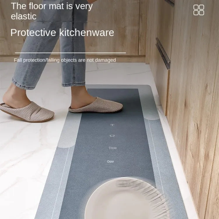 Kitchen Floor Mat Waterproof Anti-Slip Mats Super Absorbent Bath Pad Kitchen Mats Wipeable Wash Long Strip Carpet Entrance Door