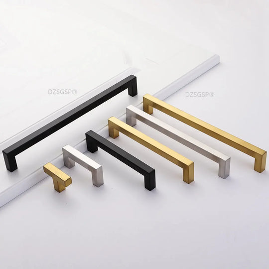 Malaya Black Square Cabinet Handle: Modern Elegance for Your Furniture