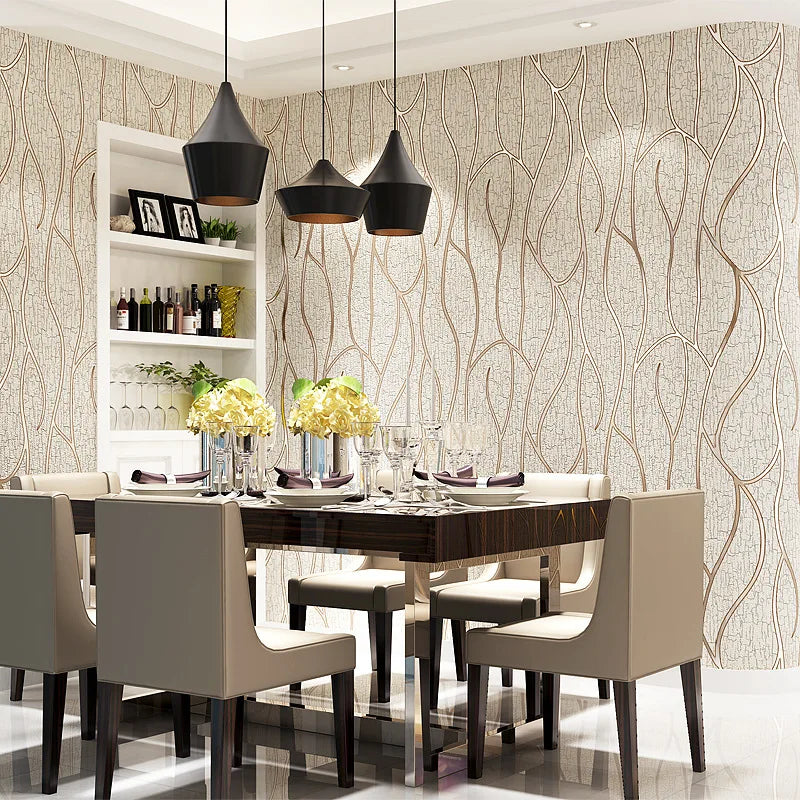 Ashlyn 9.5m 3D Abstract Line Non-woven Wallpaper