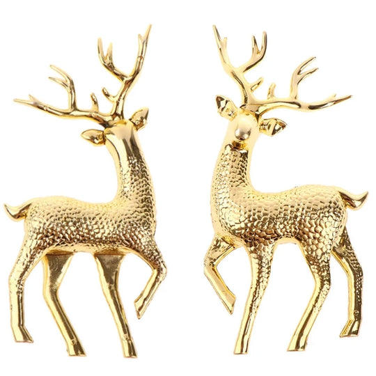 Brooklyn's 2/1PCS Gold Deer Statue Reindeer Figurines