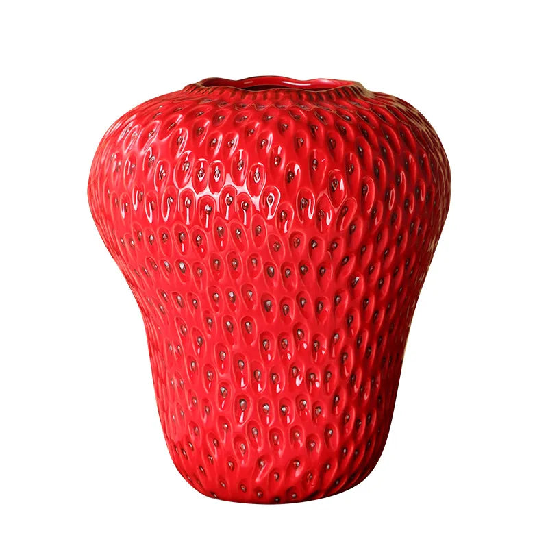 Zahra Cartoon Strawberry Vase Ceramic Vase