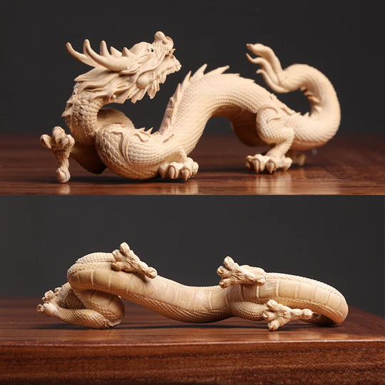 Grace's Boxwood Zodiac Dragon Wood Sculpture Decorations - Specifications