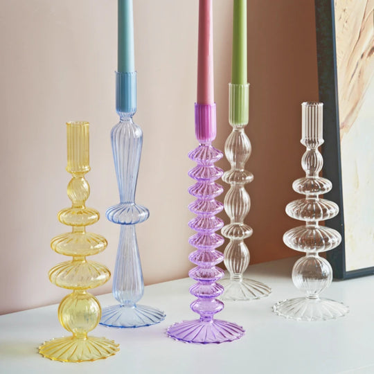 Giselle Nordic Glass Candle Holders