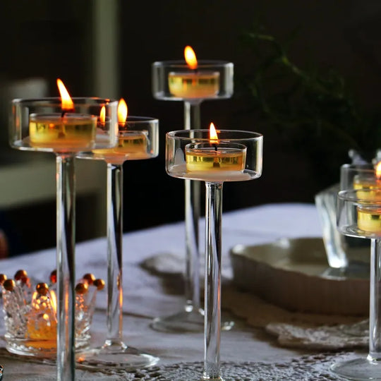 Alessia Glass Candle Holders Set