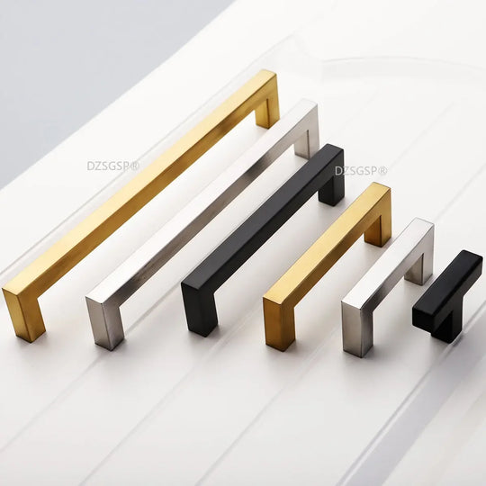 Malaya Black Square Cabinet Handle: Modern Elegance for Your Furniture