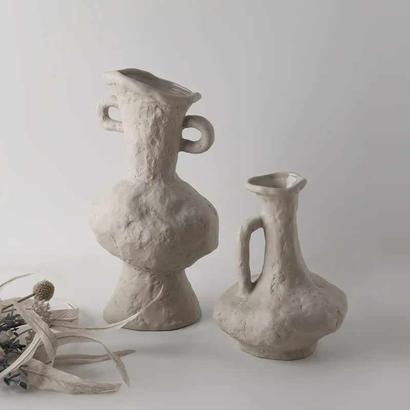 Elena's Primordial Ceramic Vases: Nordic Creative Vase Arrangement