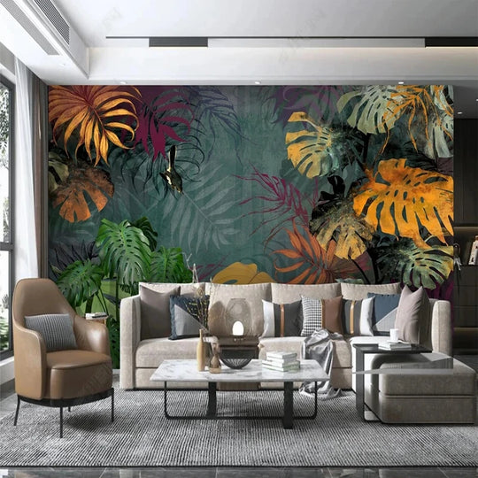 Sophia's Custom Wallpaper Murals: Black and White Tropical Rainforest Coconut Tree