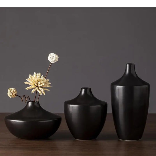 Makenzie Black Series Ceramic Vase: A Modern Touch for Your Home