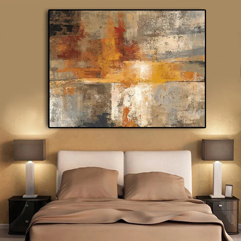 Kalani Abstract Nordic Style Gold Oil Painting on Canvas