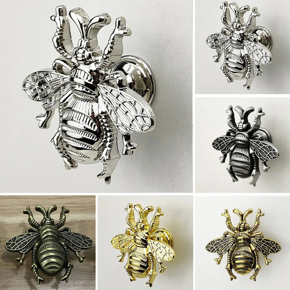 1pcs Bee Shape Wardrobe Knob European Brass Furniture Handles Door Knobs  Cabinet Kitchen Cupboard Handles Home Deco