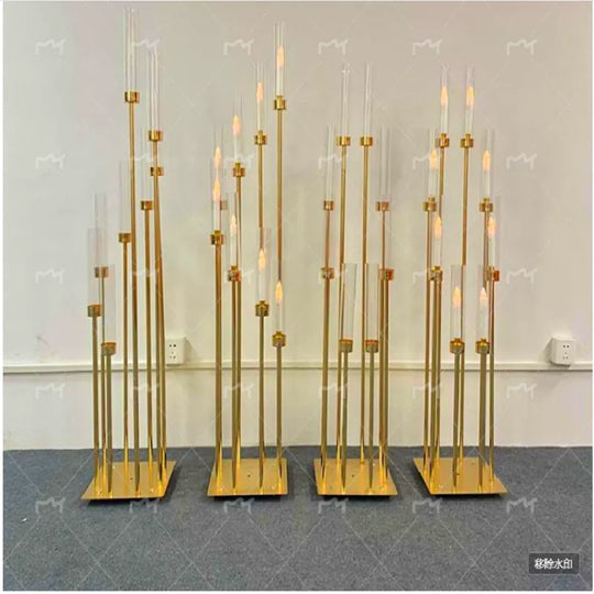 Ava's Elegant Metal Candelabra Candle Holders