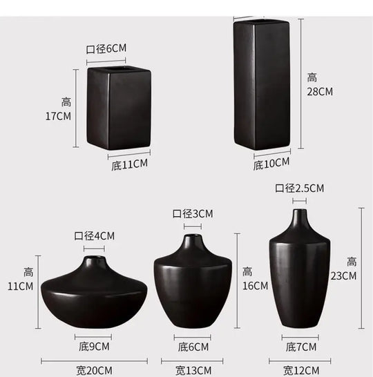 Makenzie Black Series Ceramic Vase: A Modern Touch for Your Home