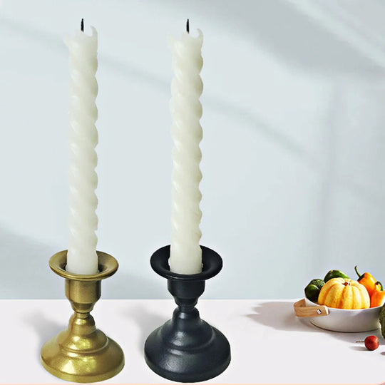 Serena's Black and Gold Candle Holder Candlesticks for Dining and Living Rooms