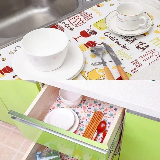 1 Roll Waterproof Table Mats Drawers Cabinet Shelf Liners Thickened Oilproof Mat Cartoon Table Pads Kitchen Table Decoration