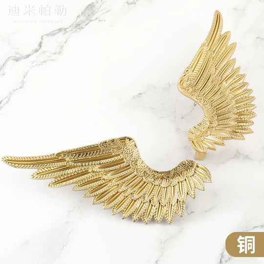 Zaria American Angel Wings Brass Wardrobe Handle: Elevate Your Furniture with Style