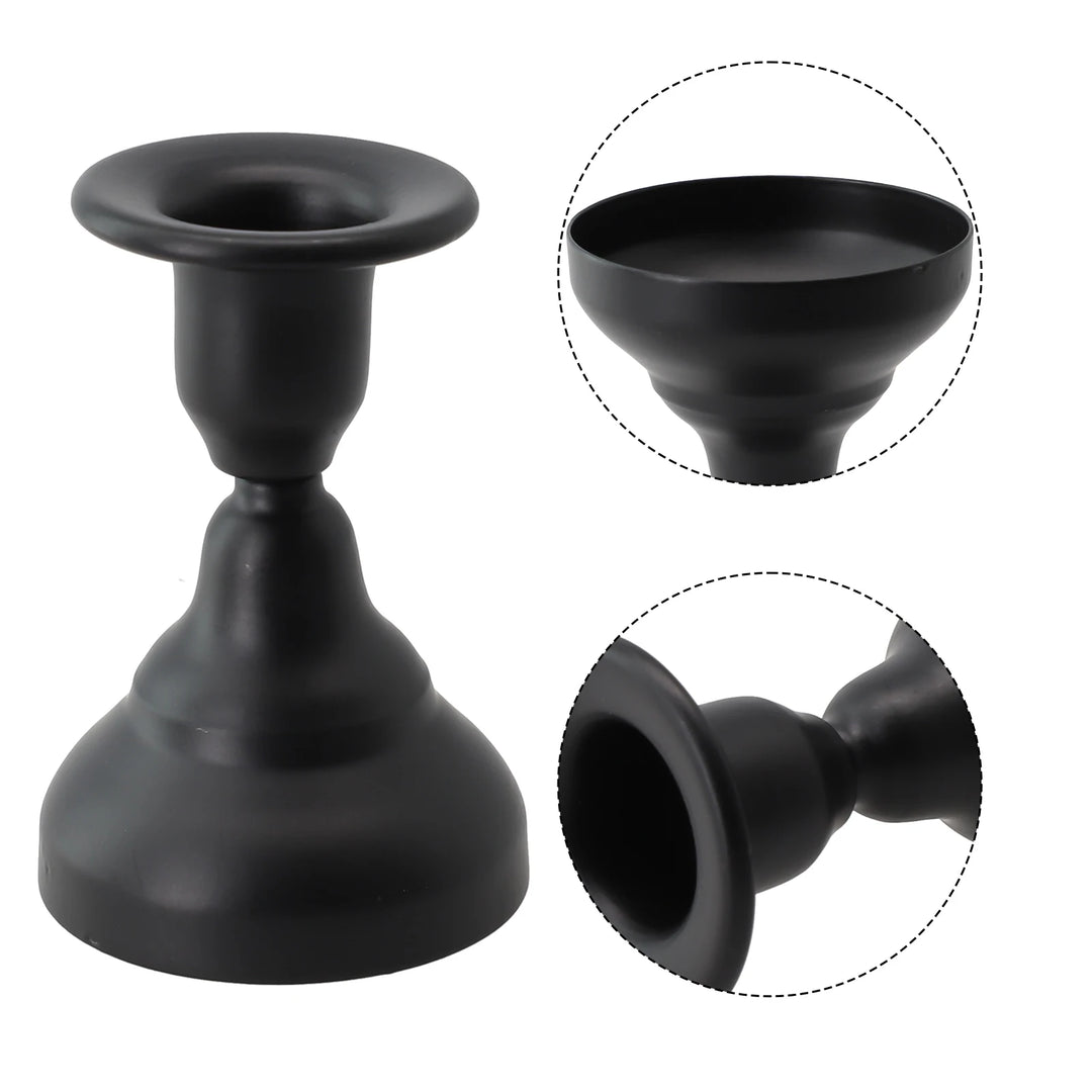 Serena's Black and Gold Candle Holder Candlesticks for Dining and Living Rooms