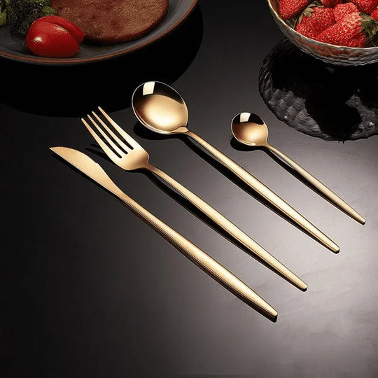 Leighton 24-Piece Gold Dinnerware Set