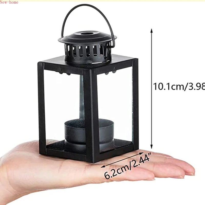 Melissa Iron Candle Home Decor Wrought Hanging Candlestick Glass Lantern Lamp Decor