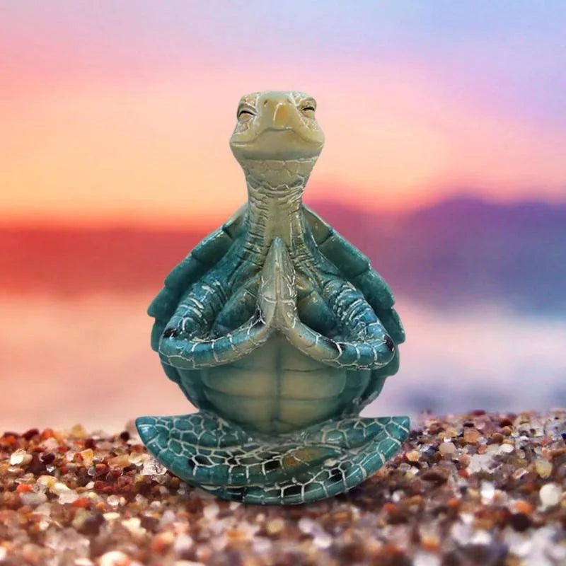 Lily's Sea Turtle Figurine: Peaceful Meditating Sea Turtle Statue