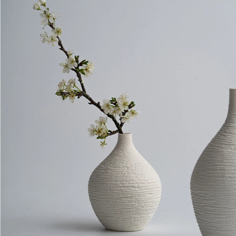 Leslie White Small Mouthed Ceramic Vase