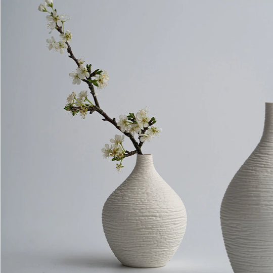 Leslie White Small Mouthed Ceramic Vase