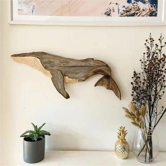 Clara's Rustic Wooden Fish Decorative Sculpture