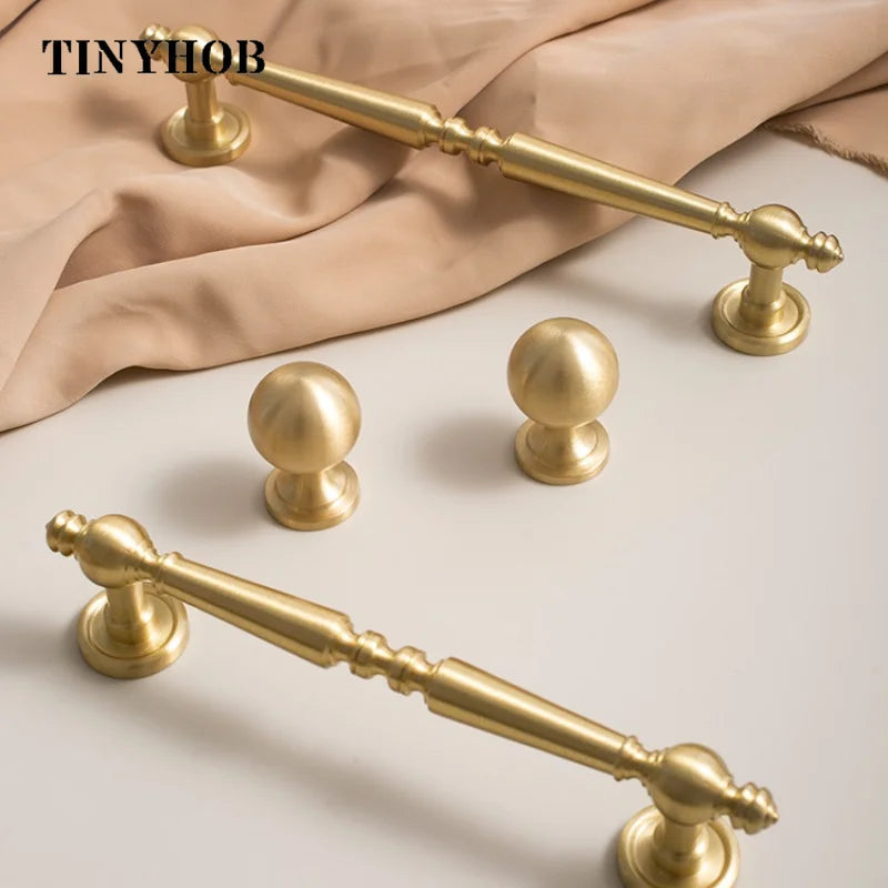 European style/Vertical lines Solid Brass Drawer Knobs T bar Handle Bedroom Pulls Kitchen Cabinet Door Handle Pull