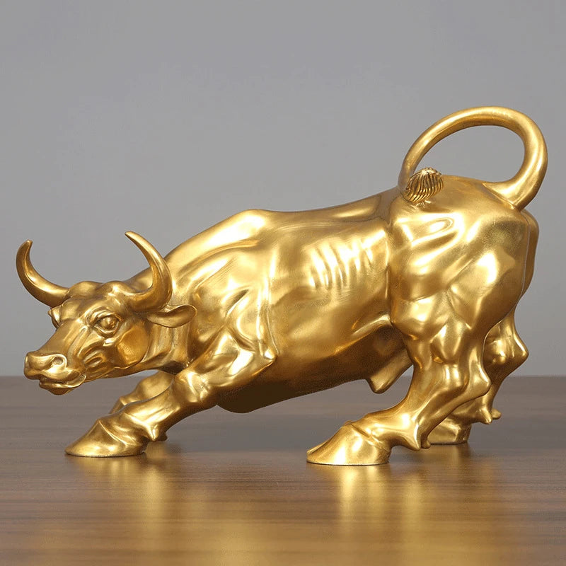 Athena's Bronze Wall Street Bull Statue Sculpture