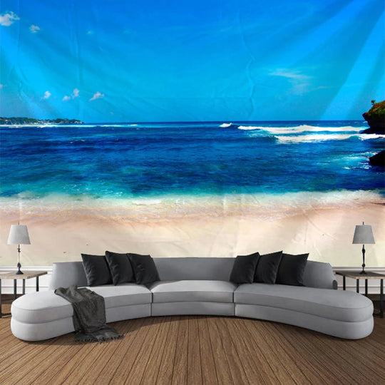 Ella's Beach and Sunset Landscape Tapestry