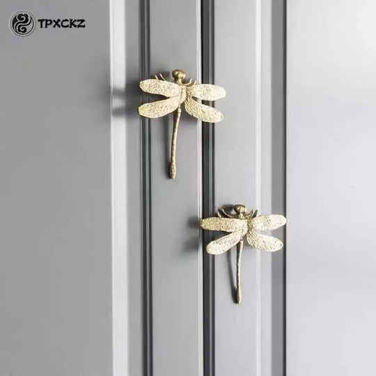 Cynthia's Dragonfly/Butterfly Brass Door Knobs