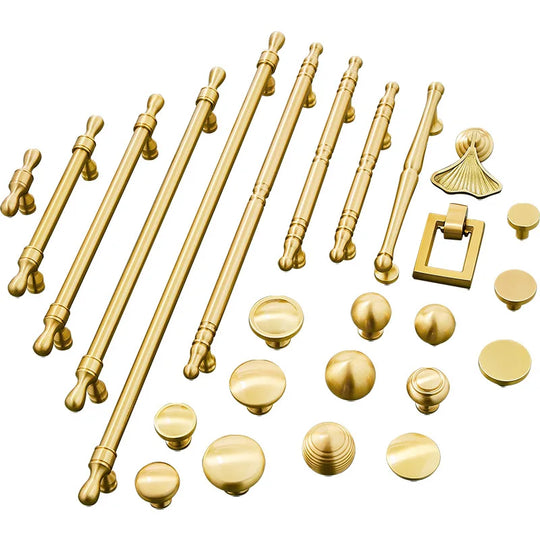 Love Brass Furniture Handles Modern Wardrobe Dresser Cupboard Cabinet Drawer Refrigerator Door Pulls Knobs