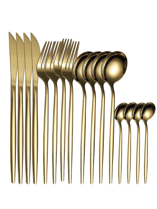 Ariyah 16-Piece Gold Cutlery Set