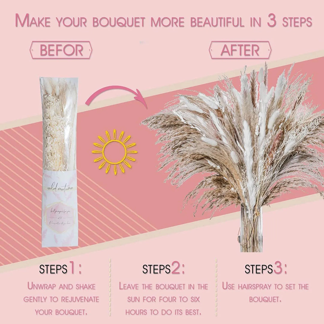 Saige New Natural Reed Dried Flowers Pampas Grass Home Party Wedding Decoration Supplies