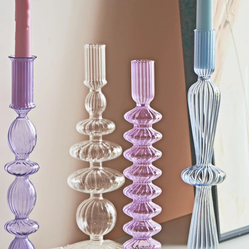 Giselle Nordic Glass Candle Holders