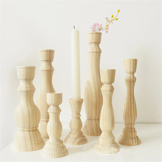 Aurora's Wooden Candle Holder Collection