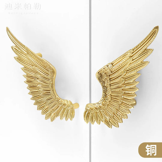 Zaria American Angel Wings Brass Wardrobe Handle: Elevate Your Furniture with Style