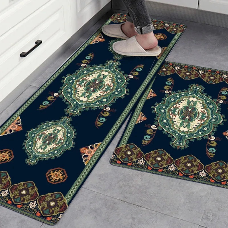 Leilany Moroccan Wipeable No-wash Kitchen Floor Mats