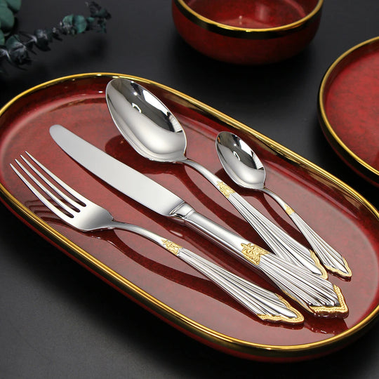 Aitana Luxury Gold Plated Flatware Set