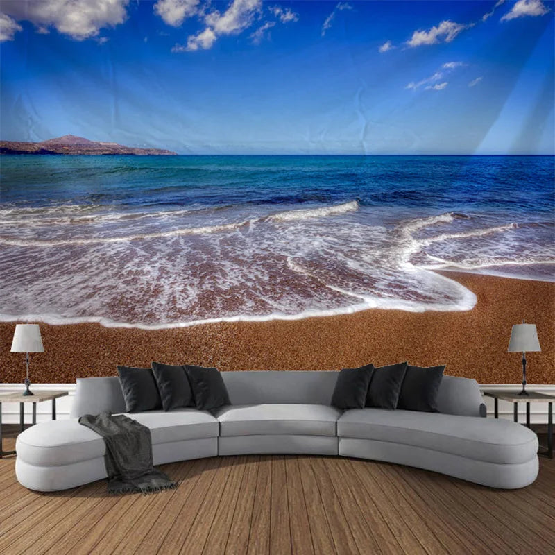 Ella's Beach and Sunset Landscape Tapestry