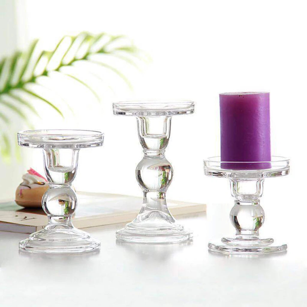 Luna's Ethereal Glass Candle Holders: A Touch of Elegance