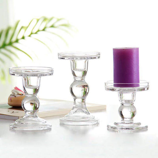 Luna's Ethereal Glass Candle Holders: A Touch of Elegance